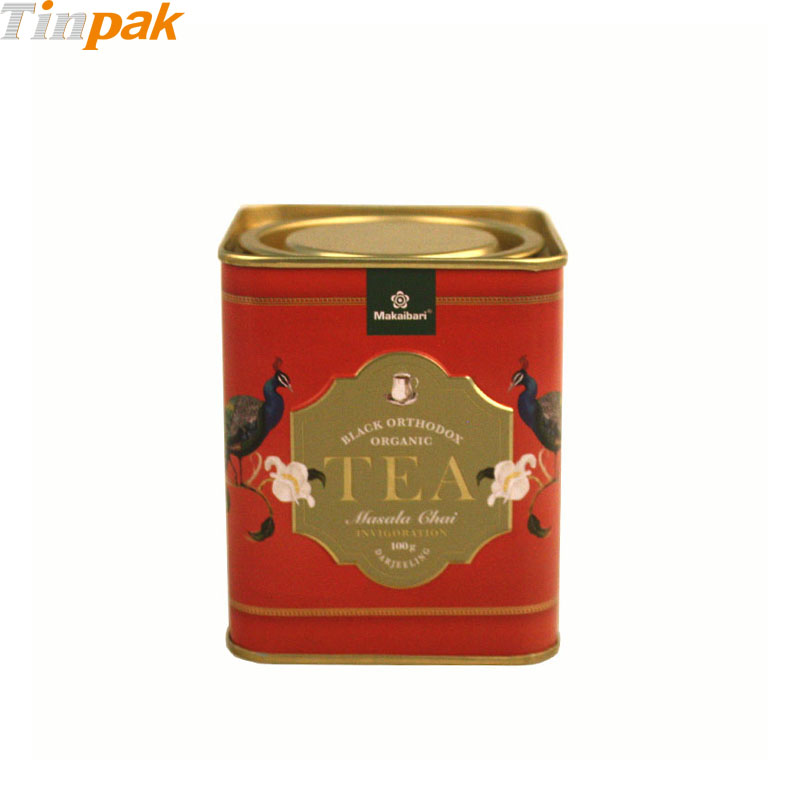 Custom Square Tea Tins with Pry Lid Wholesaler